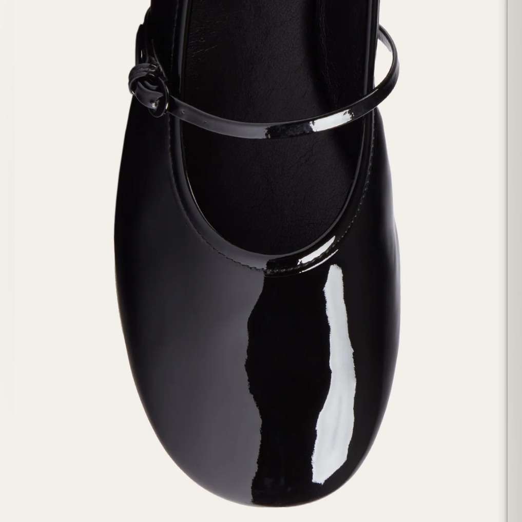 Dear Frances Black Patent Leather Flats